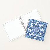 Blume und Blattmandala in der Blues Notizblock (Innenseite)