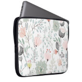 Blume und Blattmuster in tropischem Grün und Rosa Laptopschutzhülle (Vorne Rechts)