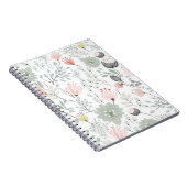 Blume und Blattmuster in tropischem Grün und Rosa Notizblock (Rechte Seite)