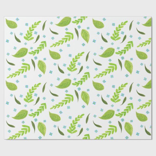 Blume und Blattwerk Geschenkpapier (Flach)