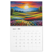 Blume und Blume Wasserfarben im Mendrisiotto Kalender (Mär 2026)