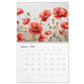 Blume und Blume Wasserfarben im Mendrisiotto Kalender (Feb 2026)