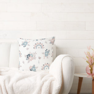 Blume und Boho Nahtloses Muster Kissen