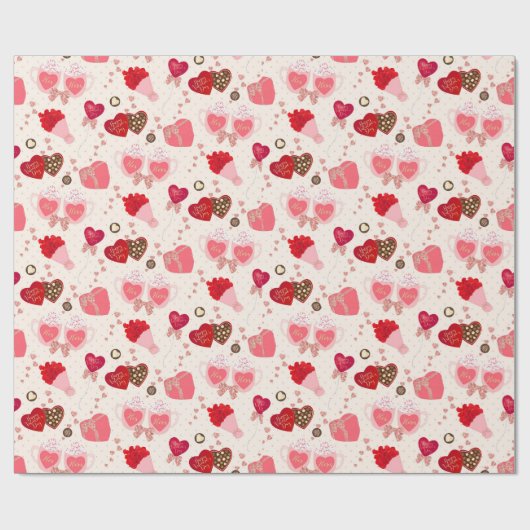 Blume und Bonbons Geschenkpapier (Flach)