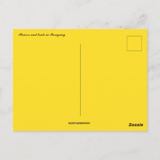 Blume und Boote in Paraguay Postkarte (Rückseite)