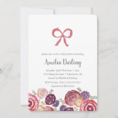 Blume und Bows Kinderdusche Einladung (Vorderseite)