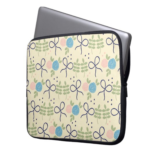 Blume und Bows - Notebook-Gehäuse Laptopschutzhülle (Vorderseite Links)