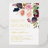 Blume und Brautparty "Wasserfarben" Folieneinladung (Vorderseite)