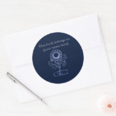 Blume und Buch, blau Runder Aufkleber (Umschlag)