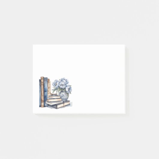 Blume und Bücher Post-it Klebezettel (Vorderseite)