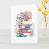 Blume und Bücher zum Geburtstag Karte (Gelbe Blume)