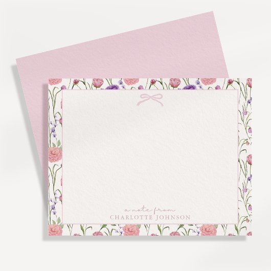 Blume und Bug, eine Notiz von der Flachkarte Einladung