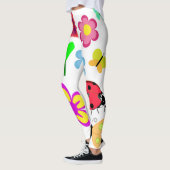 Blume und Bugs Cartoon Kunst Leggings (Links)