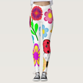 Blume und Bugs Cartoon Kunst Leggings