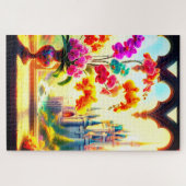 Blume und Burg Puzzle (Horizontal)