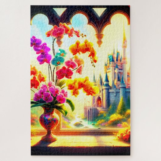Blume und Burg Puzzle (Vertikal)