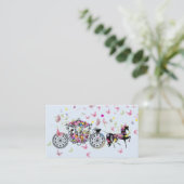 Blume und Butterfliegen zum Hochzeitspferd 2 Visitenkarte (Stehend Vorderseite)