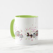 Blume und Butterfliegen zum Hochzeitspferd Tasse (Vorderseite Links)