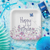 Blume und Butterfly Geburtstagsparty Pappteller (Party)