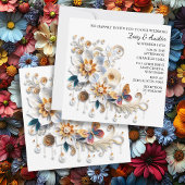 Blume und Butterfly-Hochzeiten Einladung