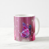 Blume und Butterfly-Kaffee-Cup Kaffeetasse (VorderseiteRechts)
