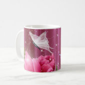 Blume und Butterfly-Kaffee-Cup Kaffeetasse (Vorderseite Links)