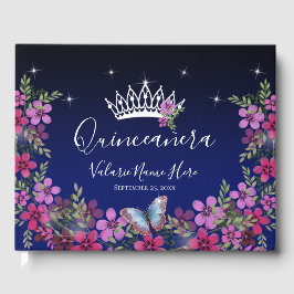 Blume und Butterfly Princess Quinceanera Guest Gästebuch