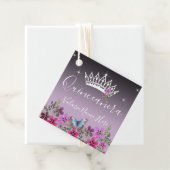 Blume und Butterfly Quinceanera Lila Geschenkanhänger (Beispiel)