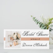 Blume und Champagne Bridal Dusche Einladungen (Stehend Vorderseite)