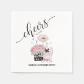 Blume und Champagner Serviette (Vorderseite)