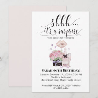 Blume und Champagner zum Geburtstag Einladung
