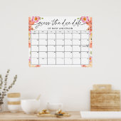 Blume und Citrus Baby Dusche Fälligkeitsdatum Poster (Küche)