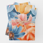 Blume und Confetti Geschenkpapier Set (Beispiel)