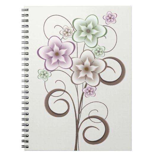 Blume- und Curls-Notebook Notizblock (Vorderseite)