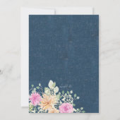 Blume und Denim-Einladung Einladung (Rückseite)