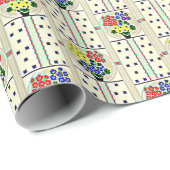 Blume und Dots Kitchen Wallpaper ca. 1933 v2 Geschenkpapier (Rolleneckpunkt)