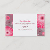 Blume- und Dots-Koch-Caterer mit rosa Retro-Oberte Visitenkarte (Rückseite)