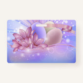 Blume und Eier auf farbenfrohen pastellfarbenen Un Ausweis (Rückseite)