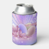 Blume und Eier auf farbenfrohen pastellfarbenen Un Dosenkühler (Kanne Vorderseite)