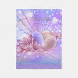 Blume und Eier auf farbenfrohen pastellfarbenen Un Fleecedecke