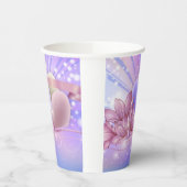 Blume und Eier auf farbenfrohen pastellfarbenen Un Pappbecher (Links)