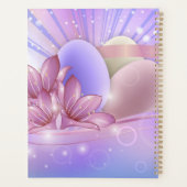 Blume und Eier auf farbenfrohen pastellfarbenen Un Planer (Rückseite)