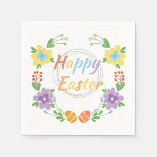 Blume und Eier Frohe Ostern Serviette