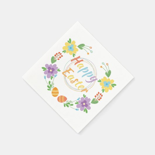 Blume und Eier Frohe Ostern Serviette (Ecke)