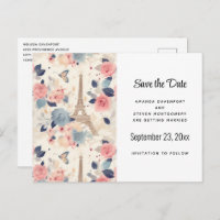 Blume und Eiffelturm im Pariser Muster