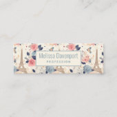 Blume und Eiffelturm im Pariser Muster Mini Visitenkarte (Vorderseite)