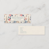 Blume und Eiffelturm im Pariser Muster Mini Visitenkarte (Vorne/Hinten)