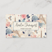 Blume und Eiffelturm im Pariser Muster Visitenkarte (Vorderseite)