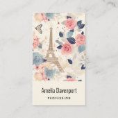 Blume und Eiffelturm im Pariser Muster Visitenkarte (Vorderseite)
