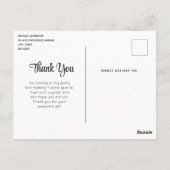 Blume und Eiffelturm Paris Muster Vielen Dank Postkarte (Rückseite)